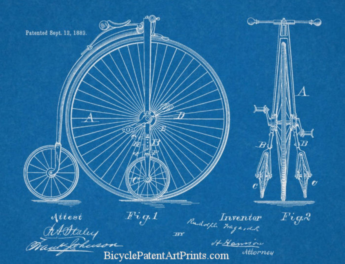 1882 Pedal gearing with stabilizing wheels bicycle