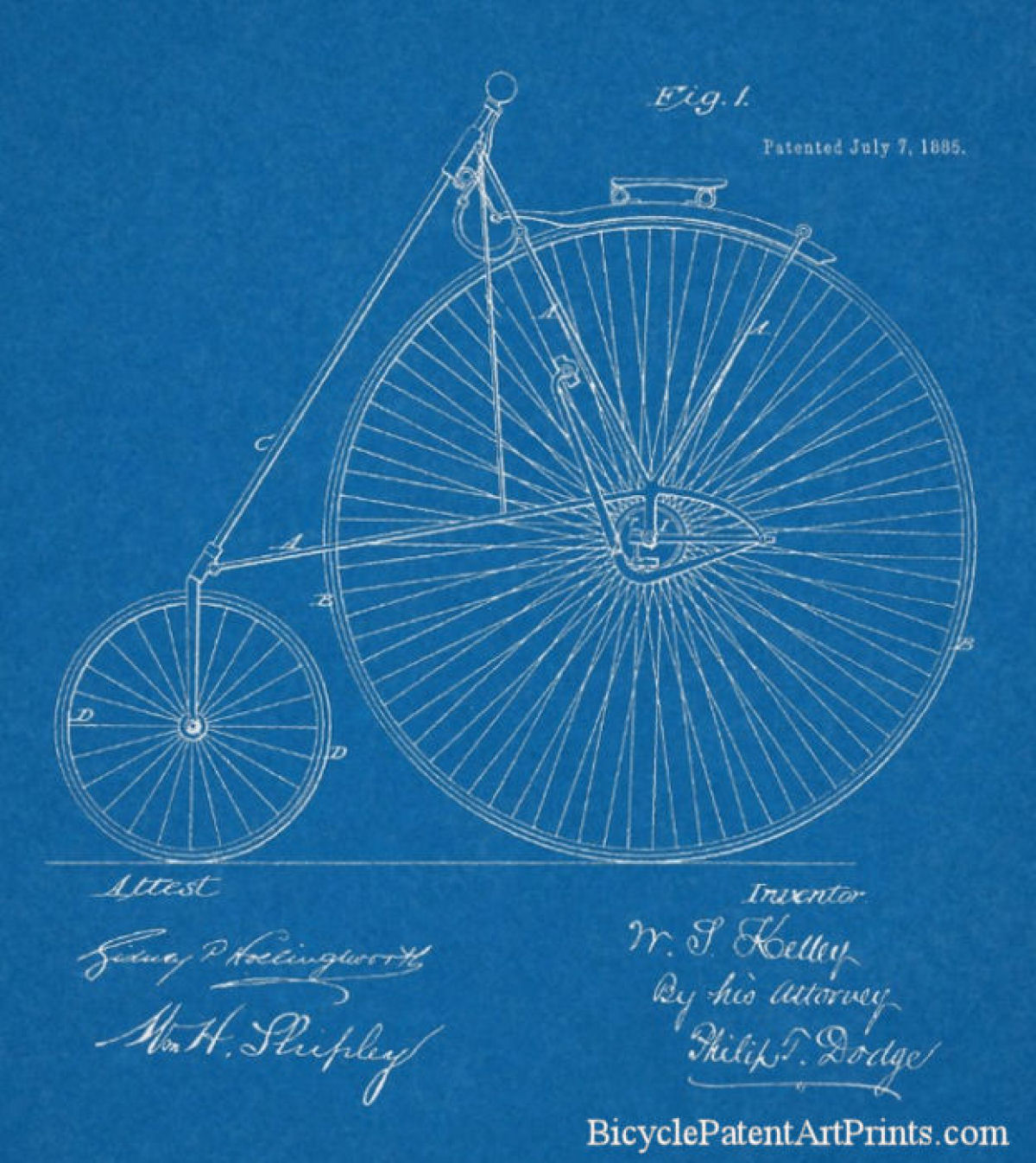 1885 High wheeler lever propelled bicycle
