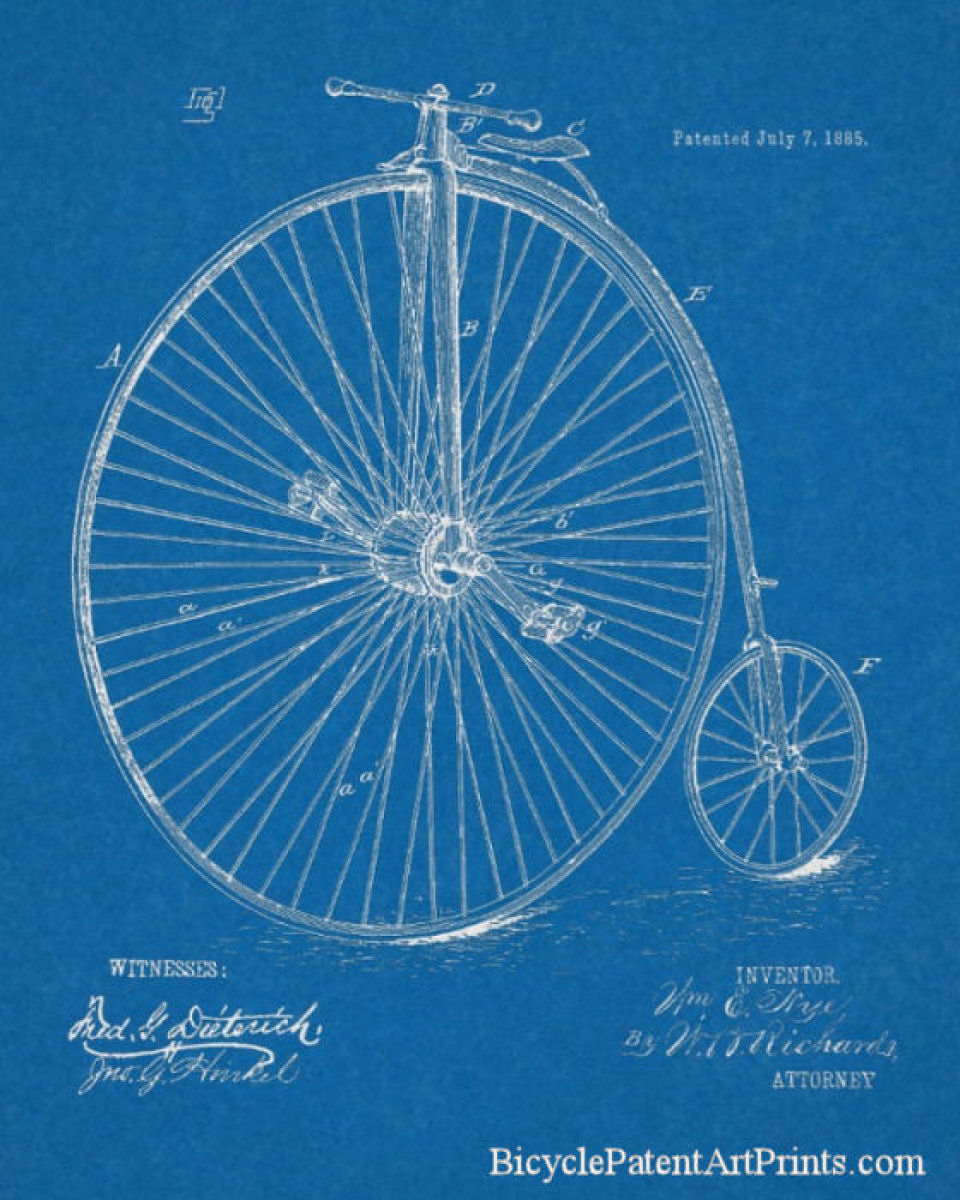 1885 Vintage high wheeler or Penny farthing bicycle