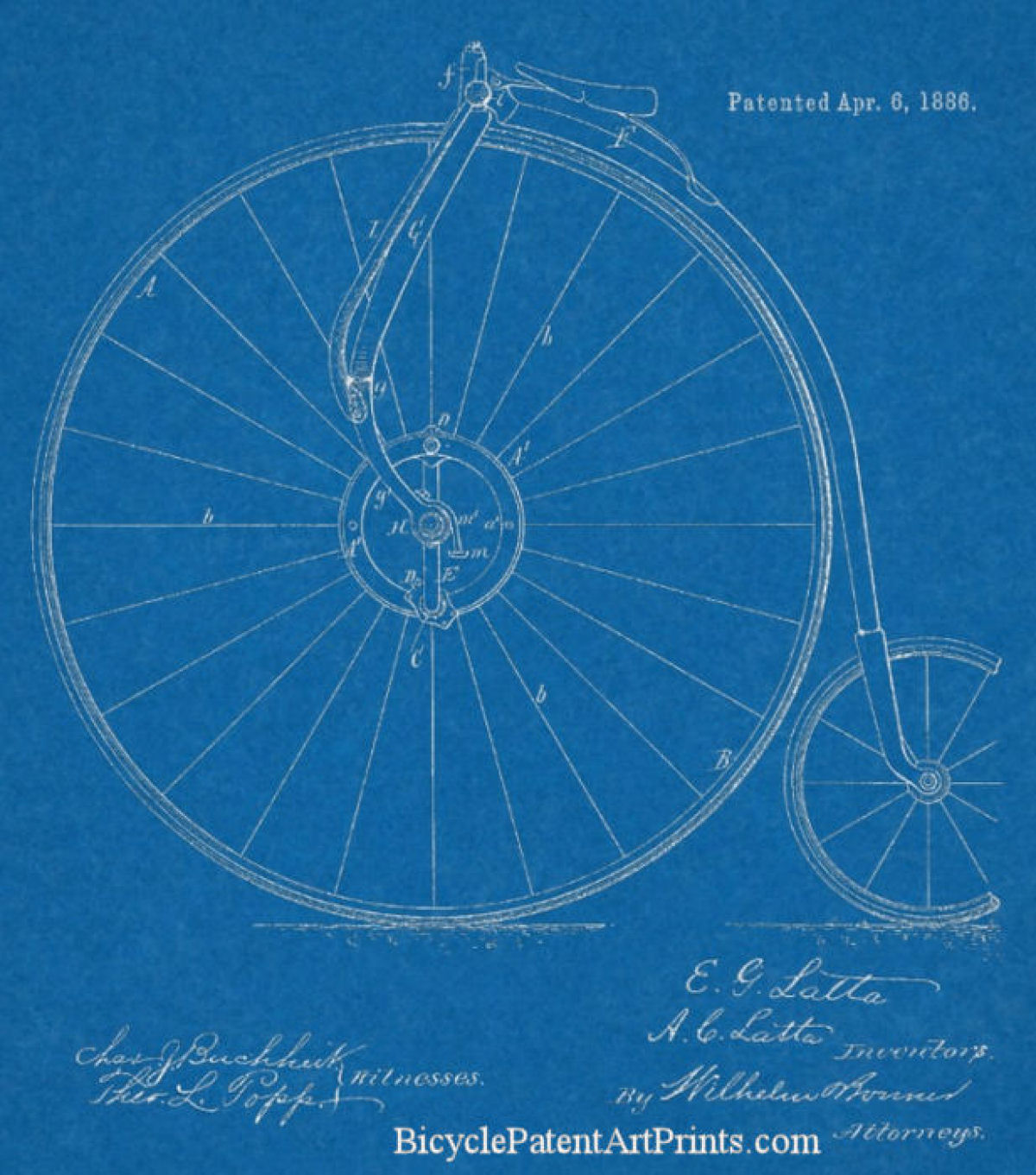 1886 pedal driven high wheeler
