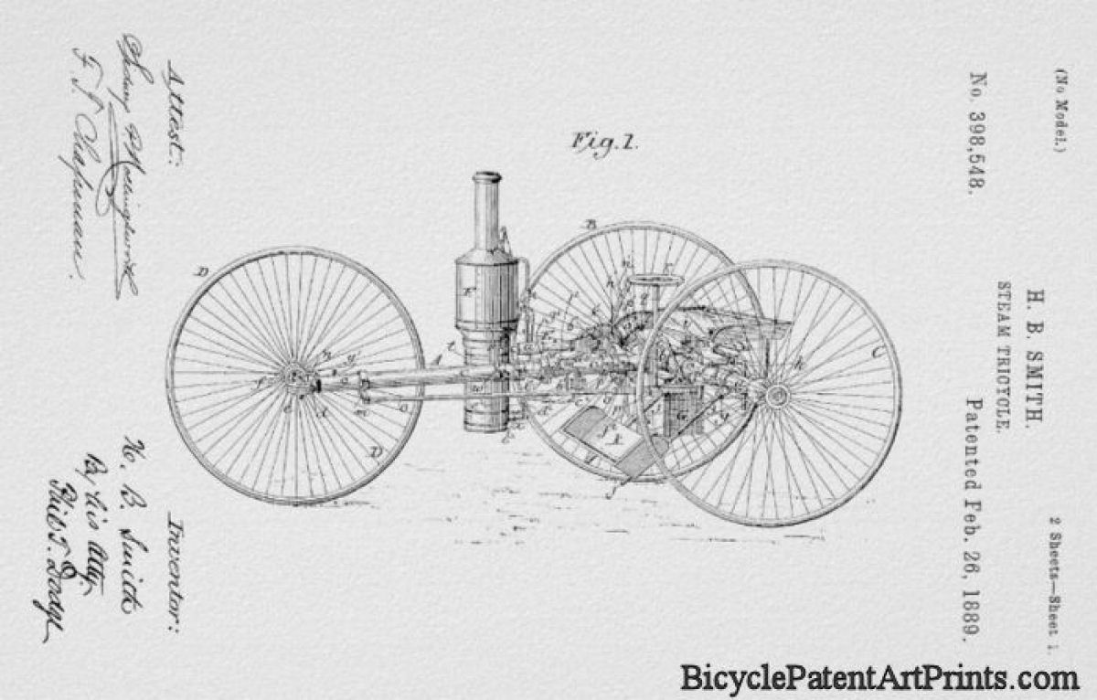 1889 Vintage Steam Propelled Tricycle