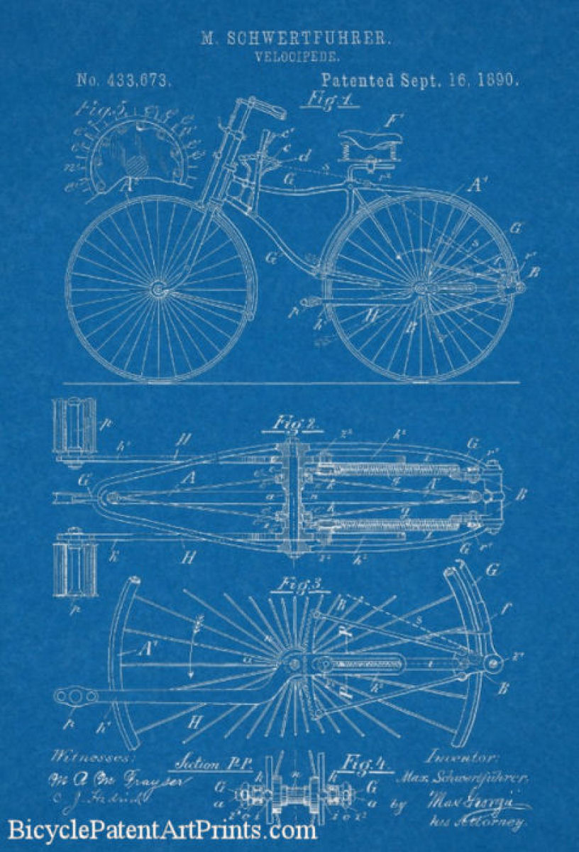 1890 Chainlees bike operated by propelling levers