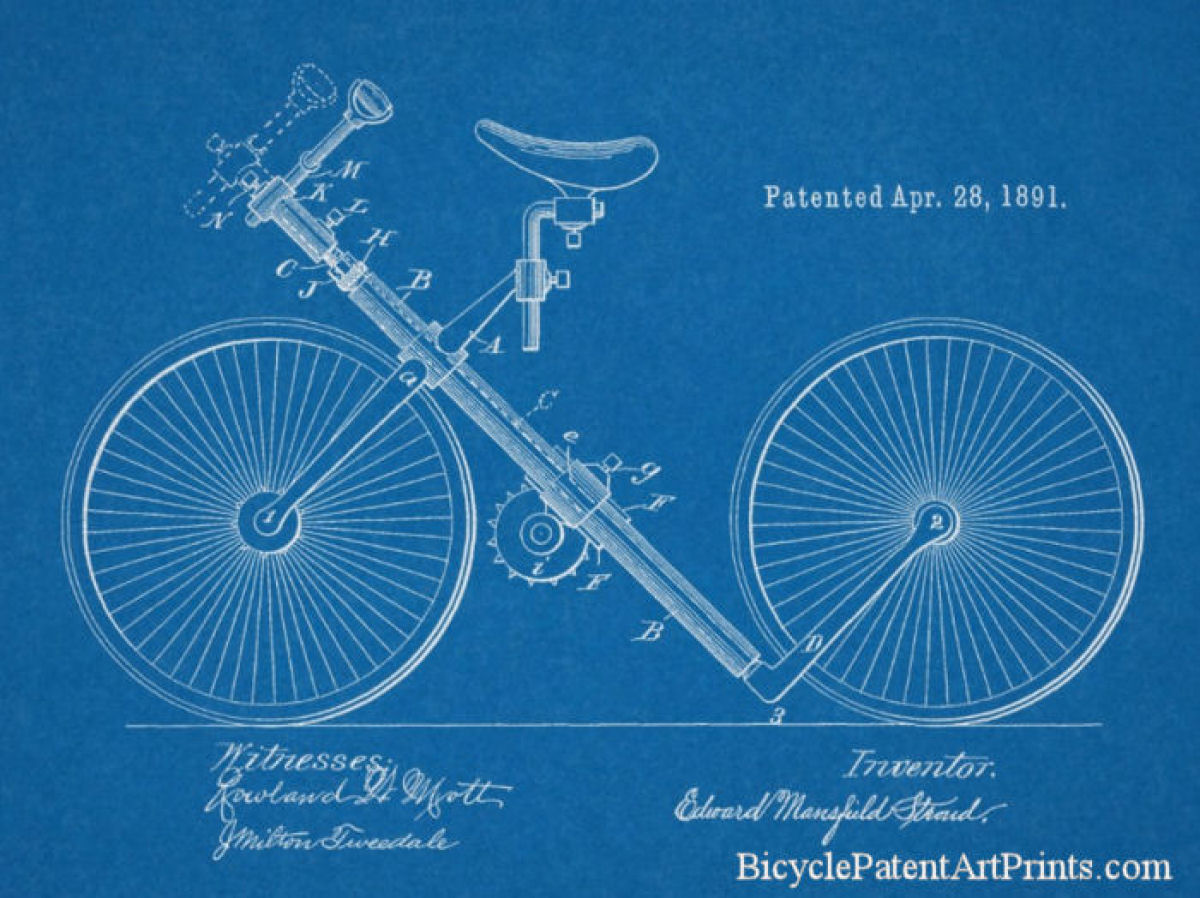 1891 Bicycle Patent Print