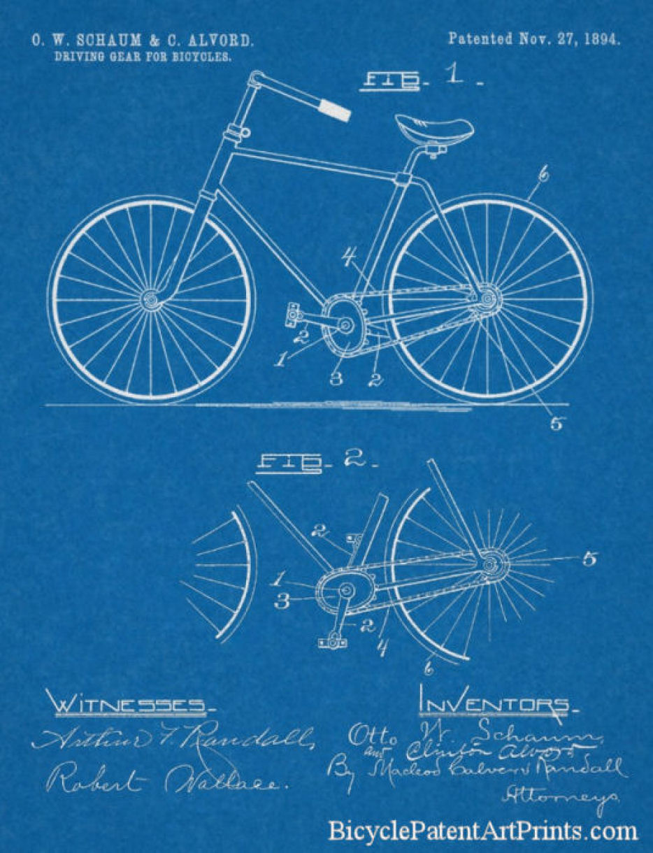 1894 Elliptical gear chain driven bicycle