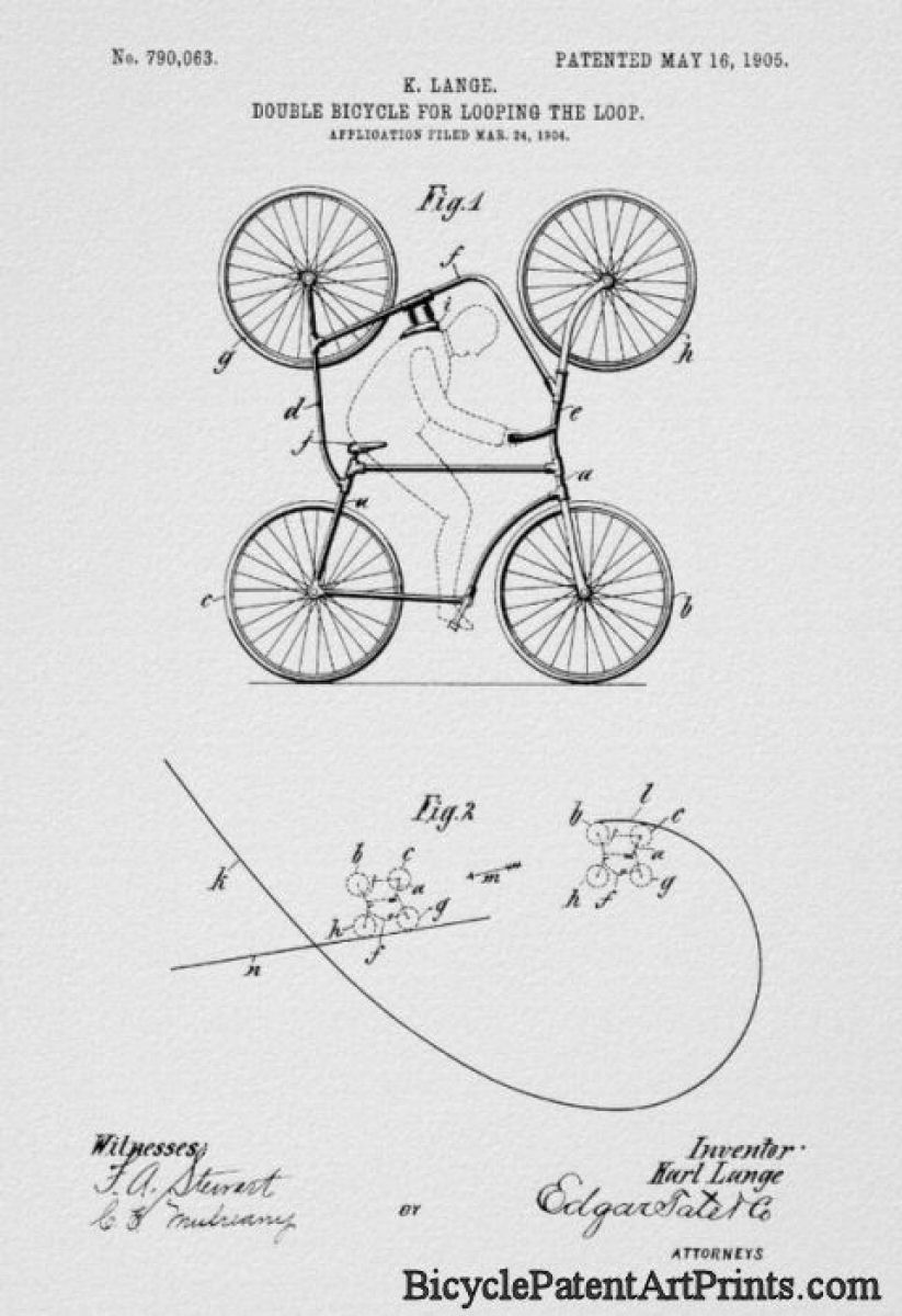 1905 Vintage double bicycle for looping the loop stunt bike