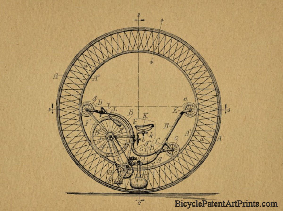 Vintage unicycle with big wheel bicycle
