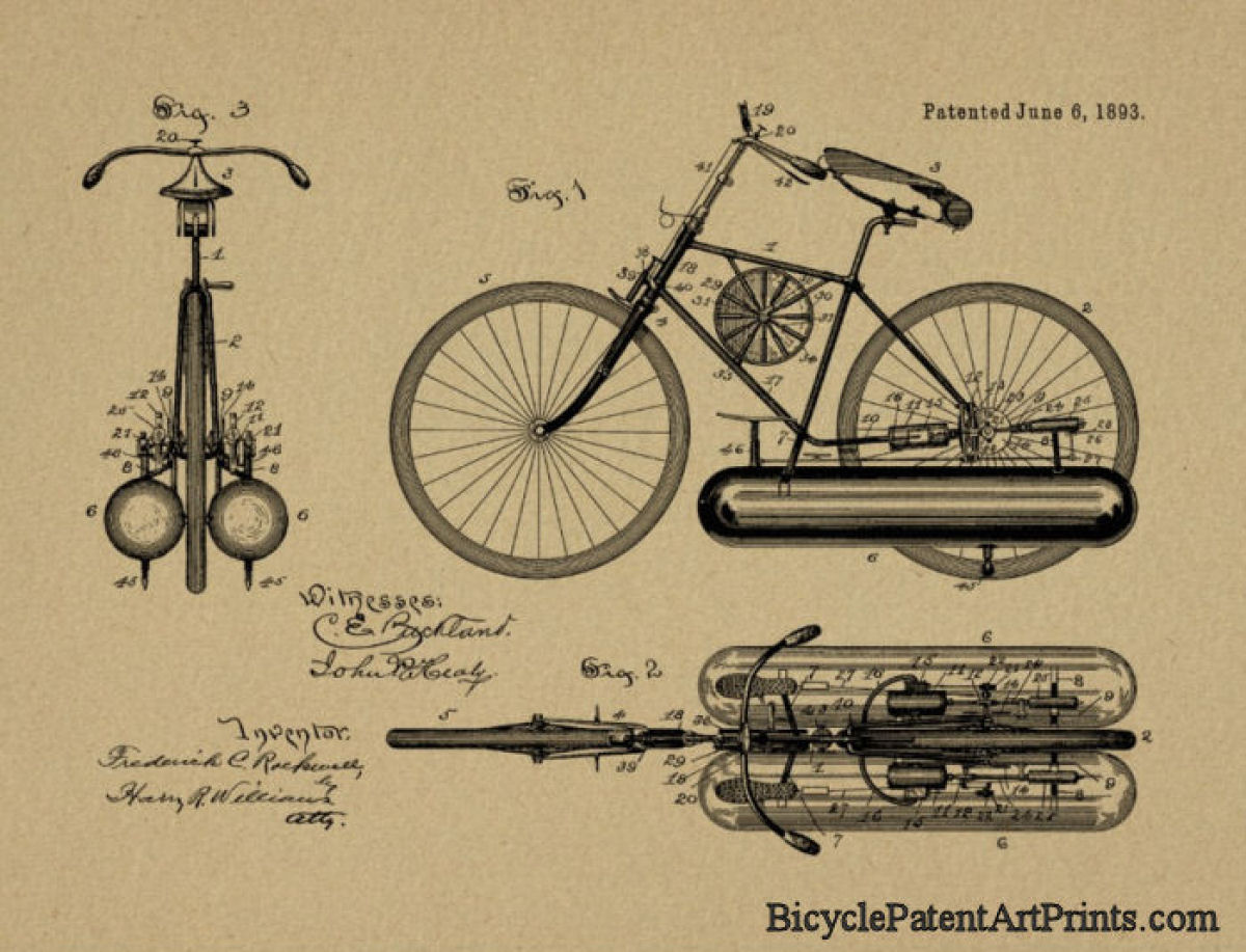 1893 bike propelled by a motor operated by gas under compression
