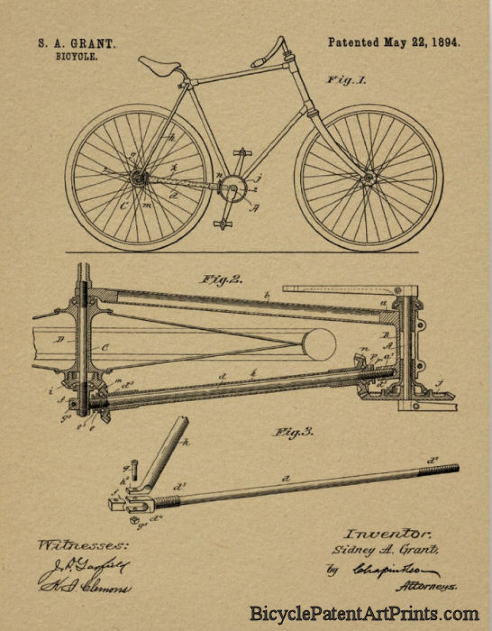 1894 Stillmans Chainless shaft drive gearing bicycle