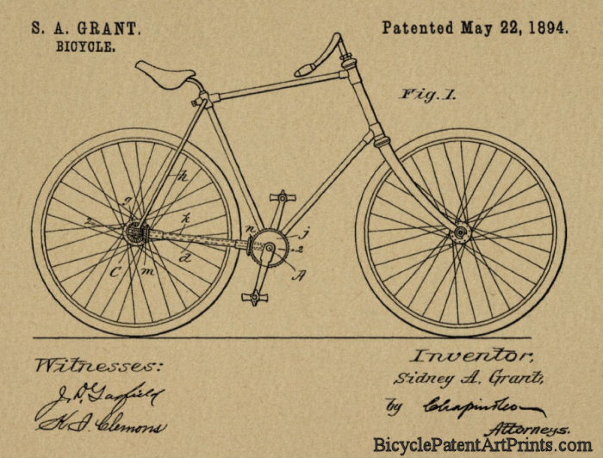 1894 Chainless shaft drive gearing bicycle