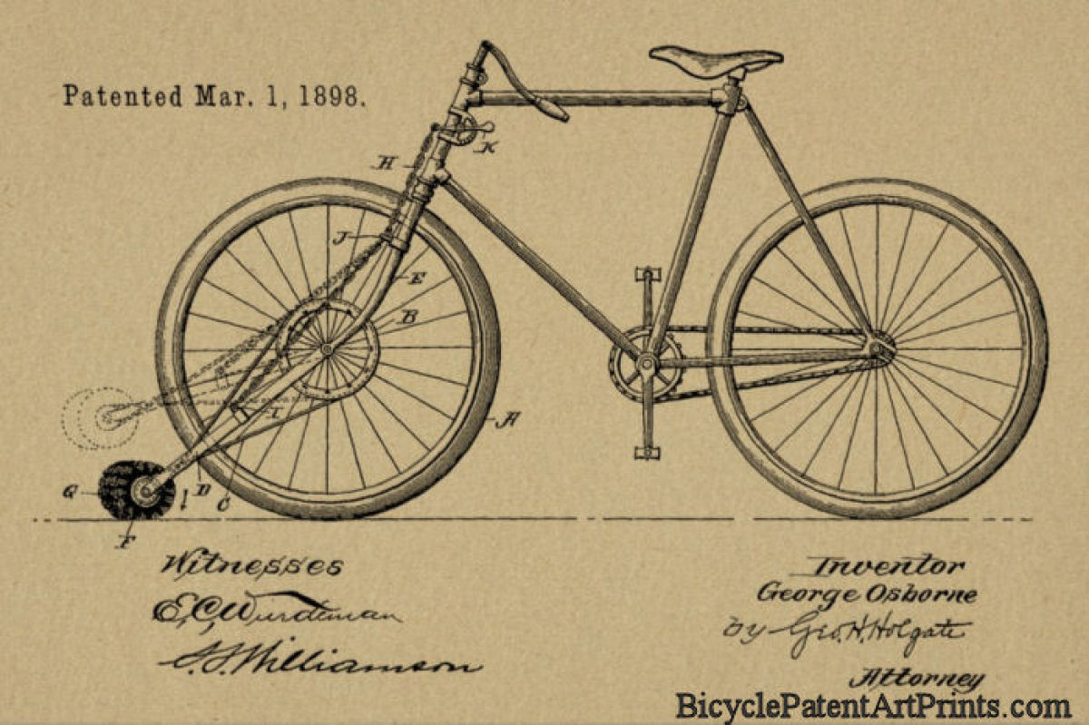 1898 Chain Driven Bike Patent Print