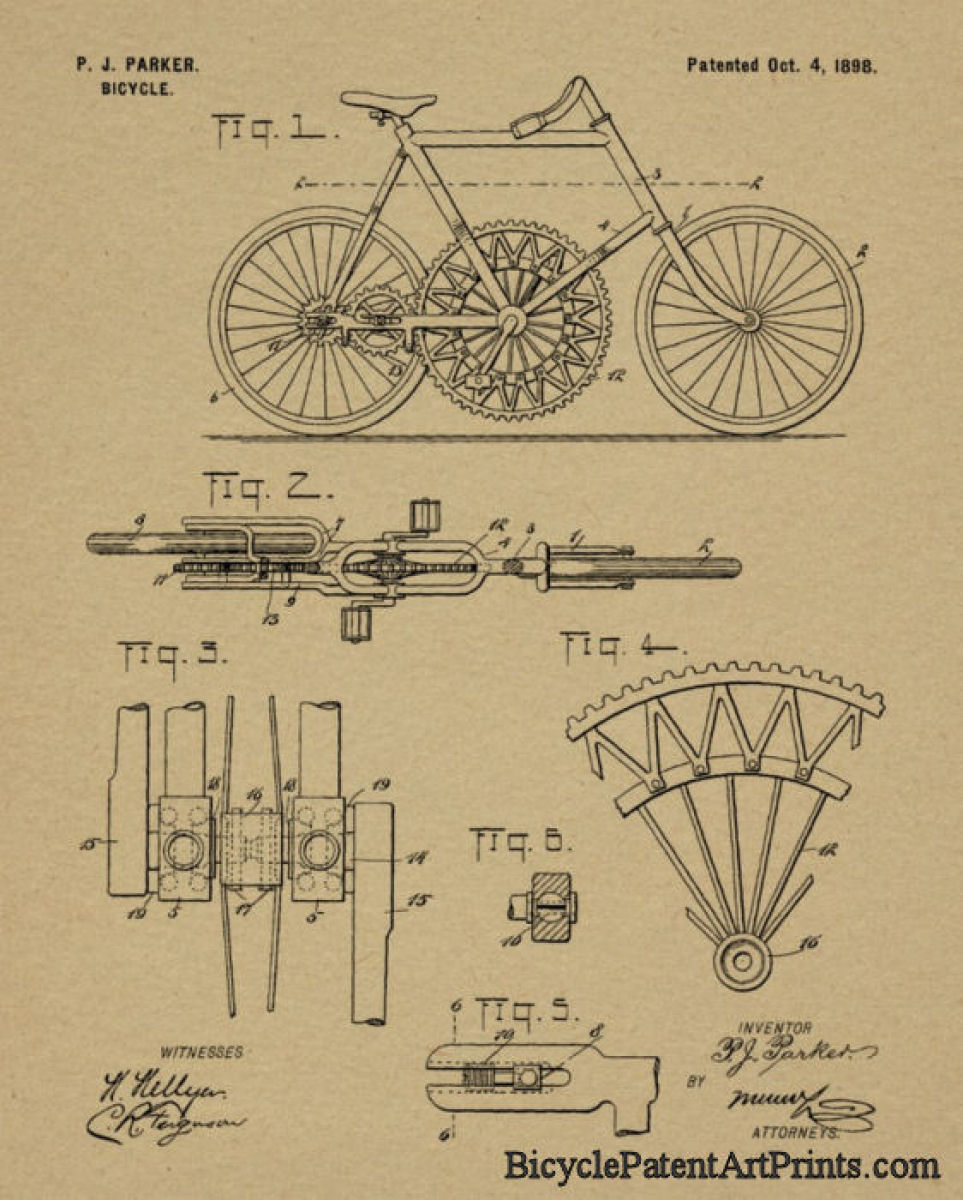 1898 Chainless bicycle with large gear to gear drive