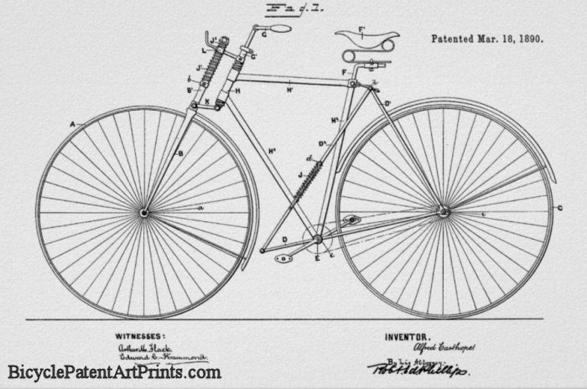 1890 Chain drive bicycle with a spring frame
