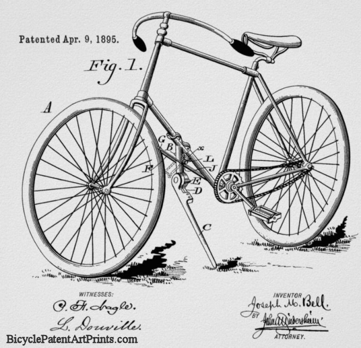 1895 bicycle with kickstand