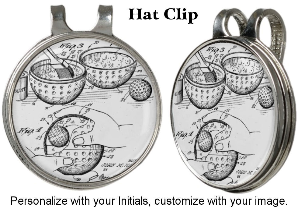 Golf Ball Patent Design Hat Clip