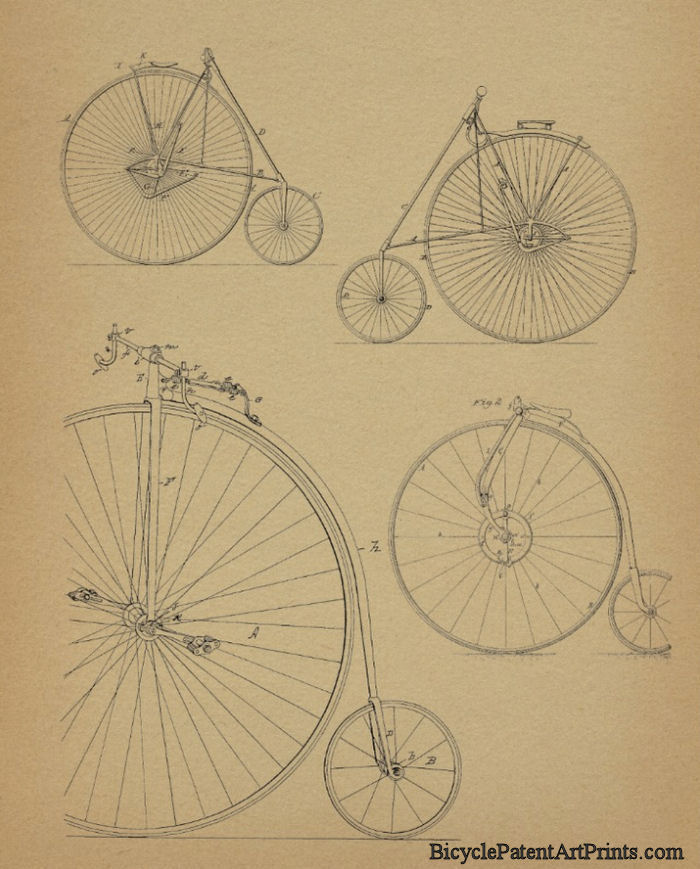 Collection of high wheelers patent art