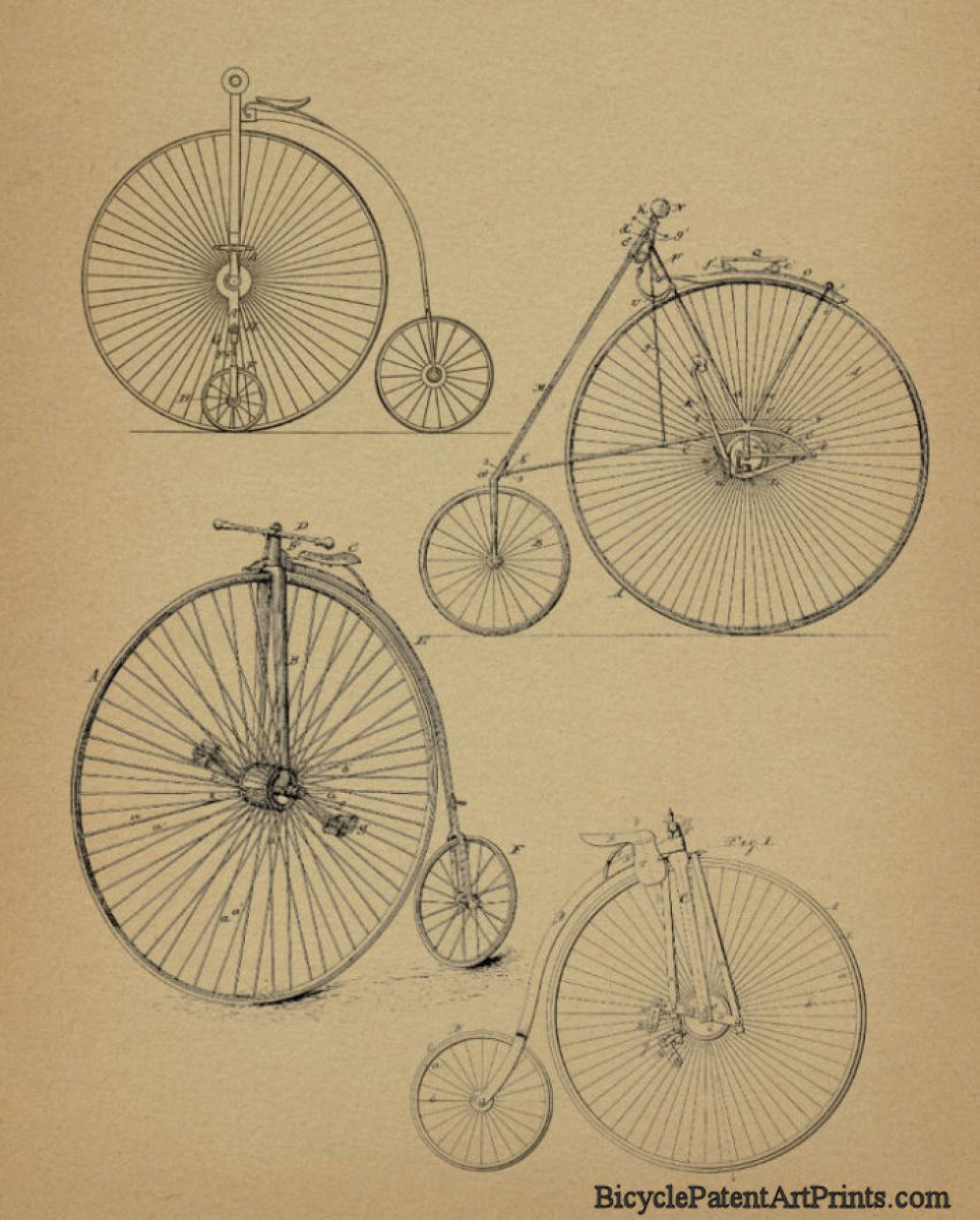 Collection of High wheelers drawing