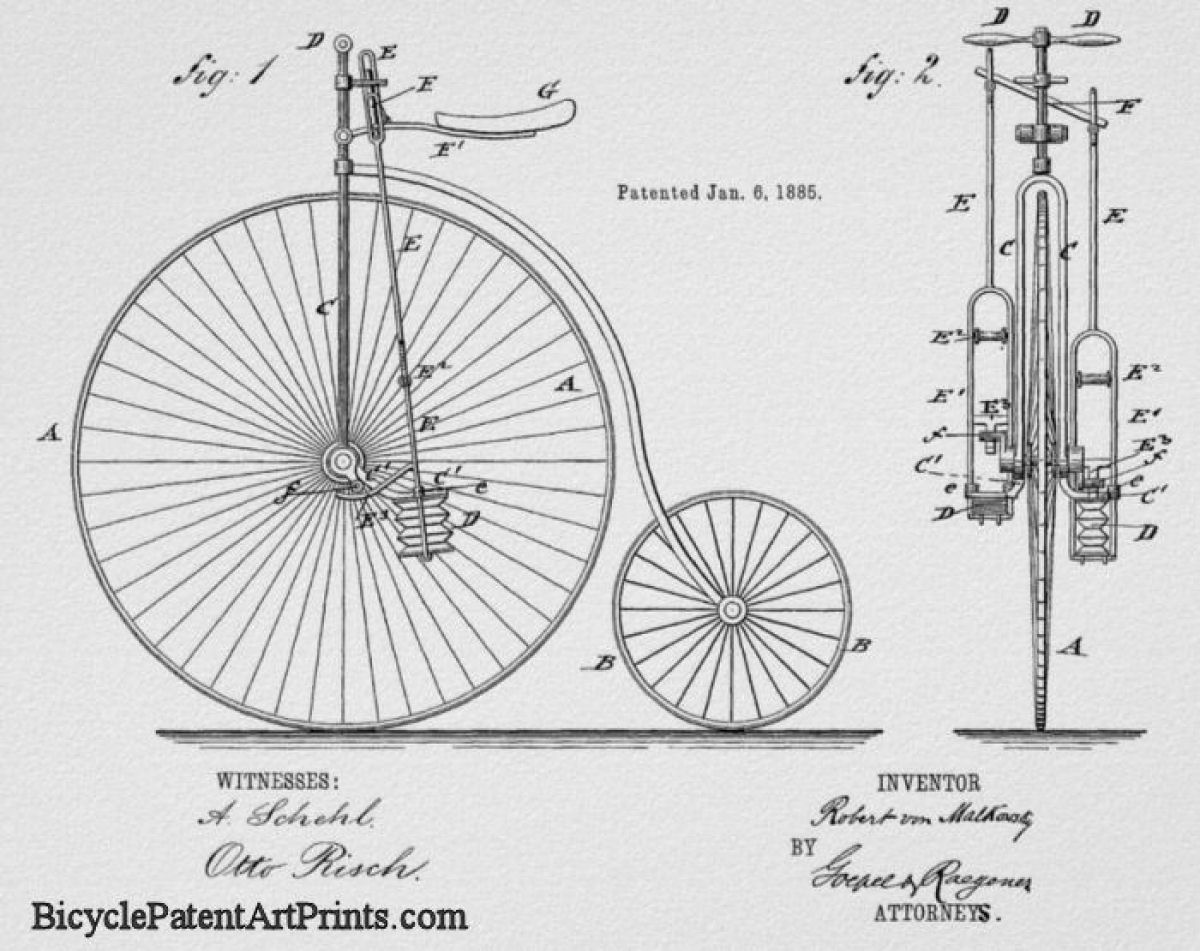 1885 With unique lever pedal apparatus bike