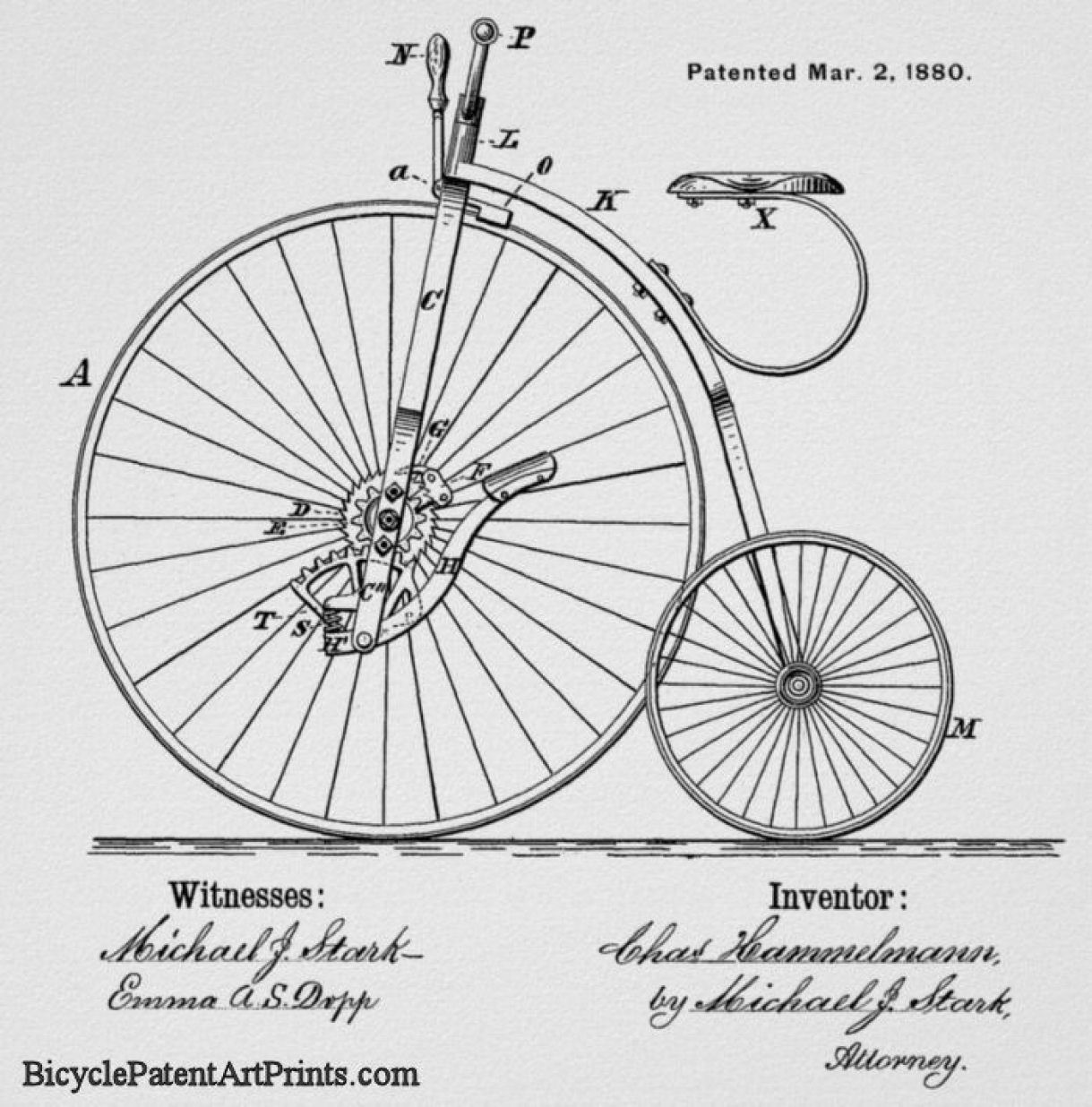 1880 Lever gearing driven bicycle