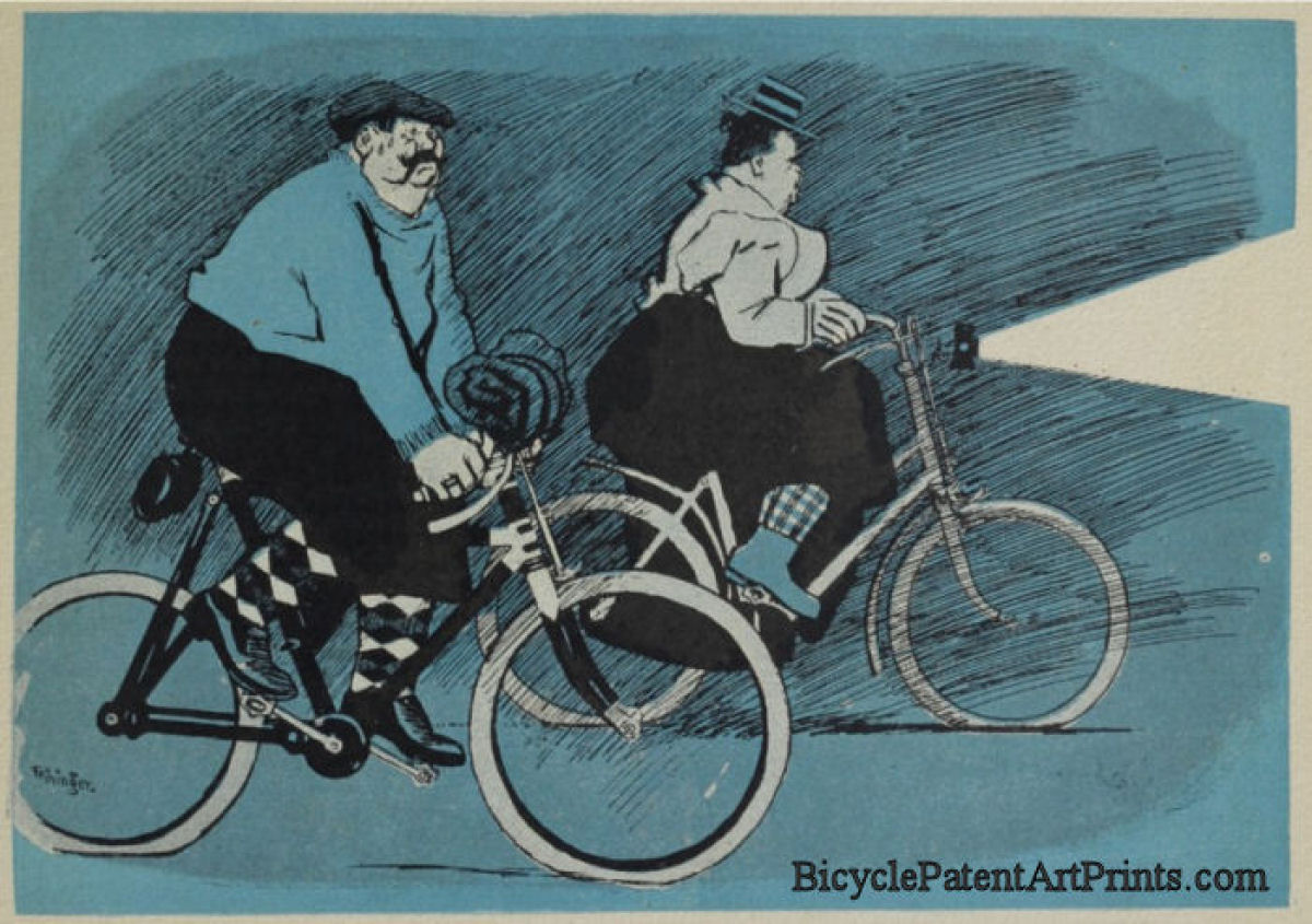 1898 vintage cycling drawing