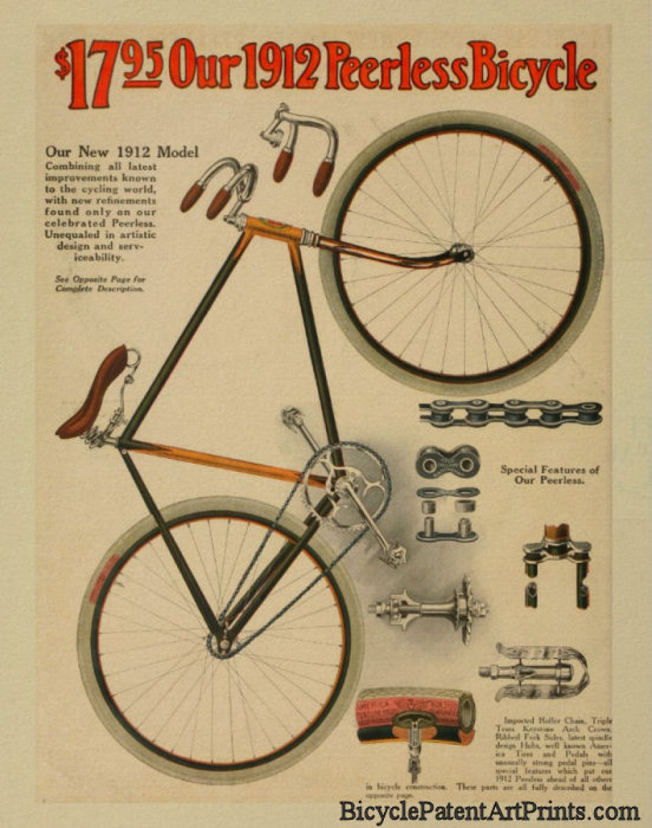 1912 Peerless Bicycle poster