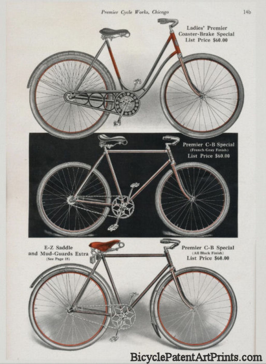 1913 Premier Cycle Works Ladies Premier coaster brake special with french gray finish