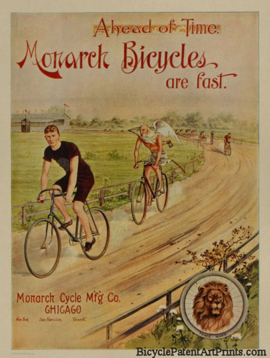 1896 Vintage bicycle magazine advertising page poster