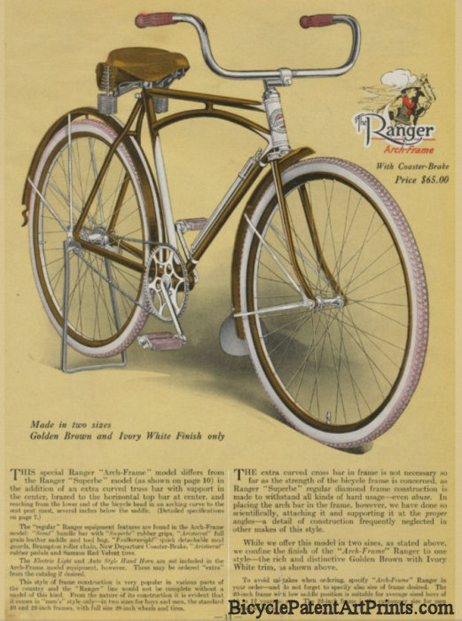 The Ranger arch frame bicycle advertising poster