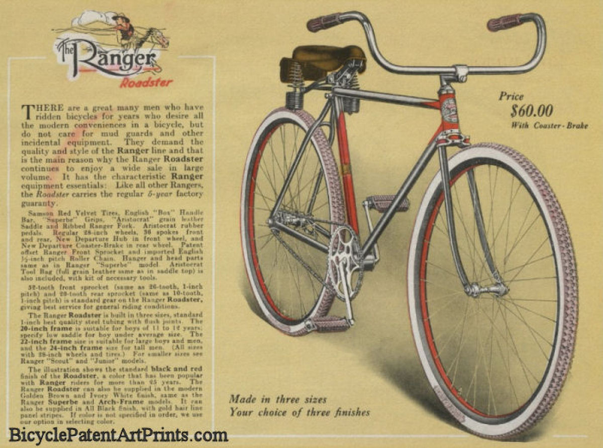 1923 The Ranger Roadster with coaster brake poster