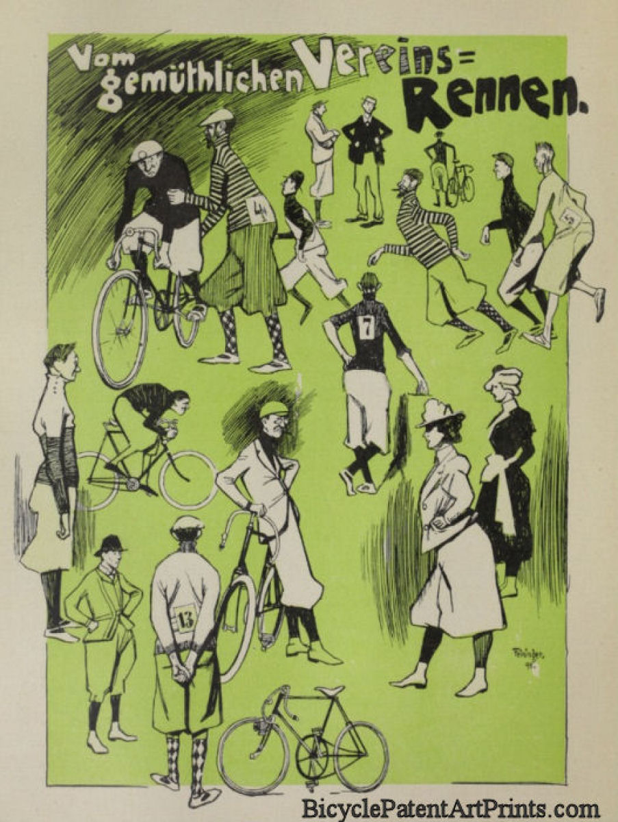 1898 Bicycle club races by Lyonel Feininger