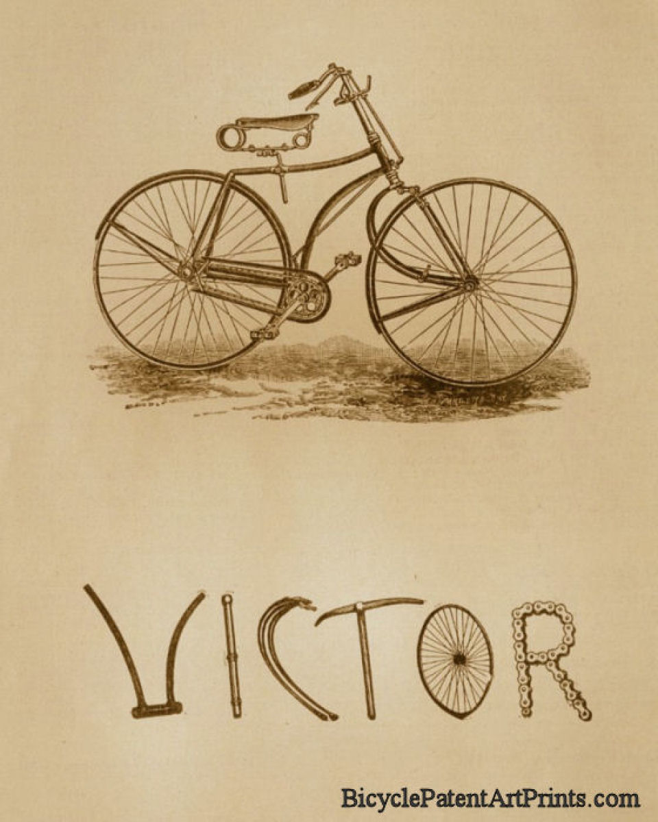 Vintage Victor bicycle advertising poster